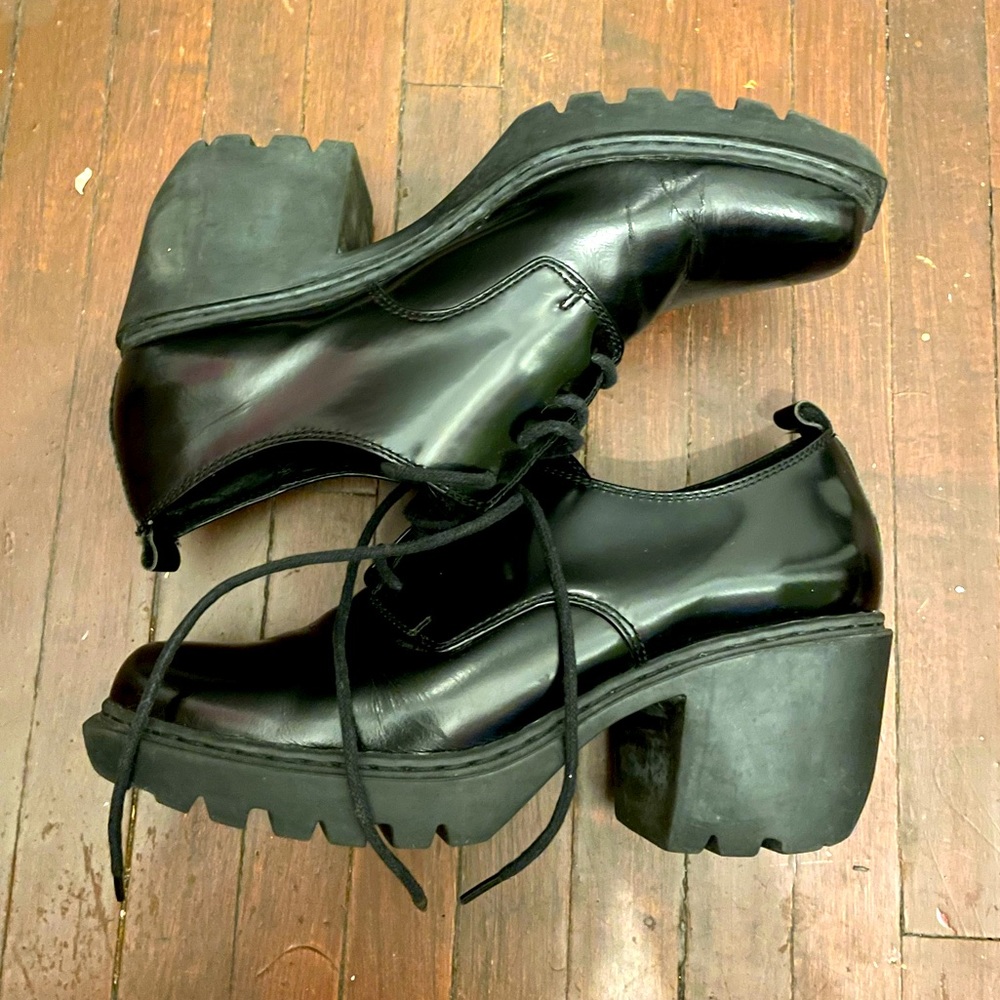 Opening Ceremony Black Patent Platform Oxfords 9